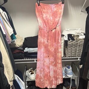 Pink Tie-Dye cropped jumpsuit